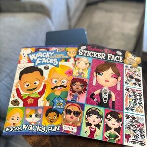 Bendon Wacky Faces Sticker Book & Fashion Diva Sticker Face Book. Creative fun